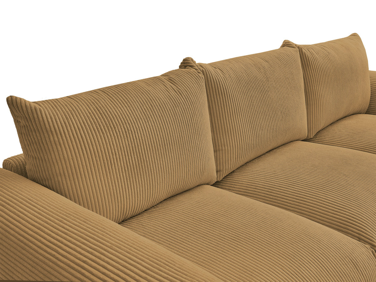 Canapé droit 3 places ERNEST velours côtelé jaune — vue 6