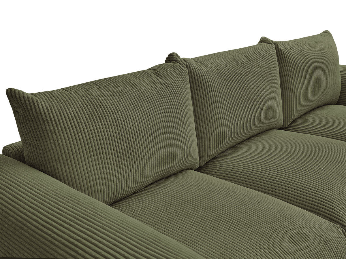 Canapé droit 3 places ERNEST velours côtelé vert — vue 6