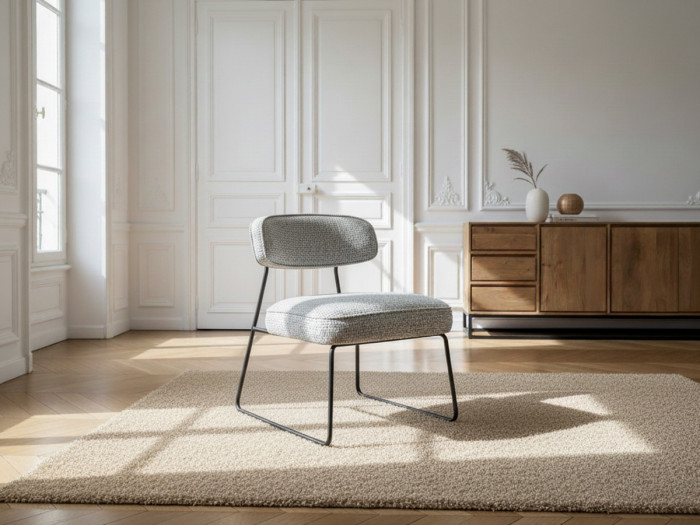 Lot de 2 fauteuils MANON tissu bouclette