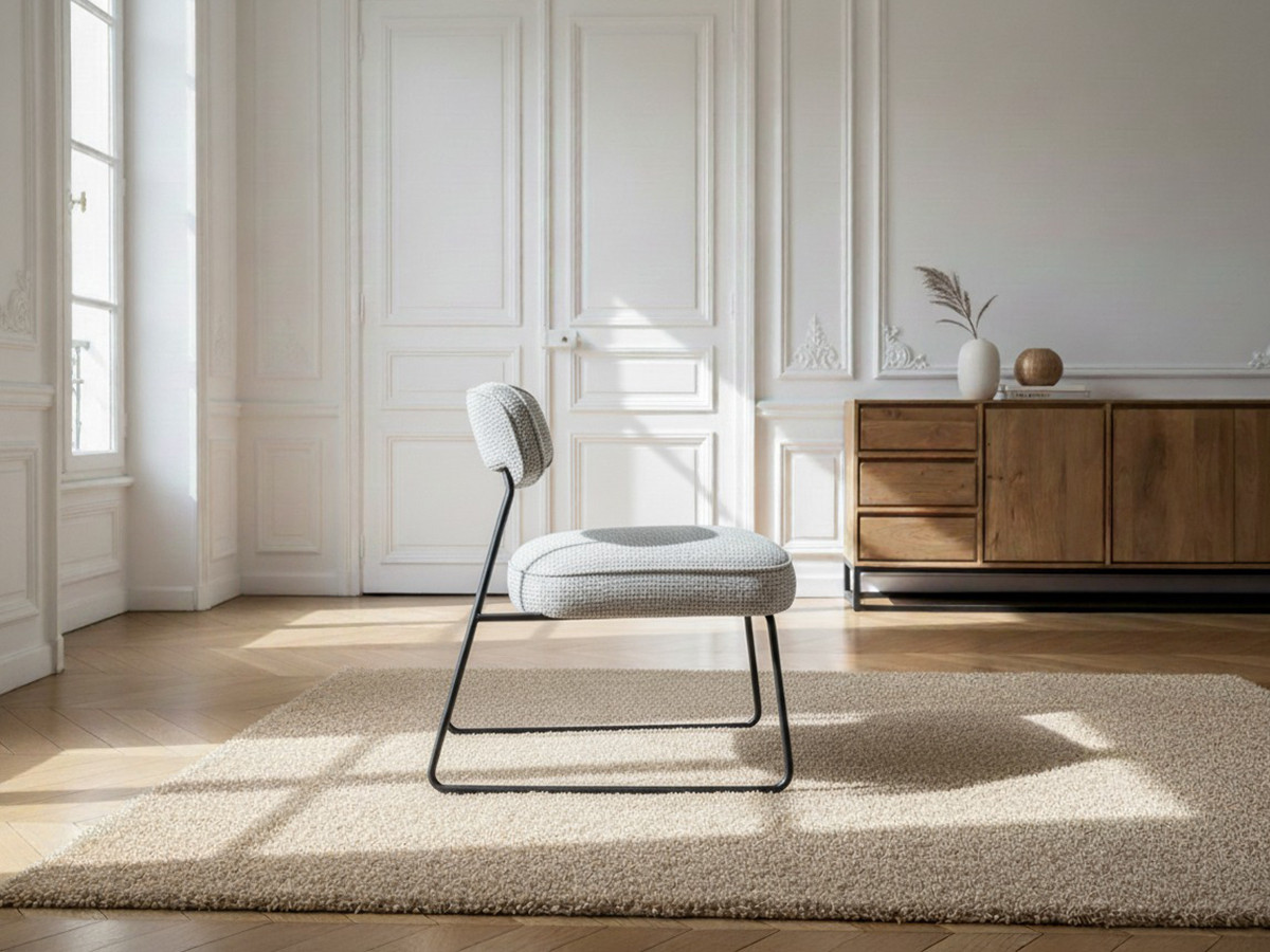 Lot de 2 fauteuils MANON bouclette gris clair — vue 6