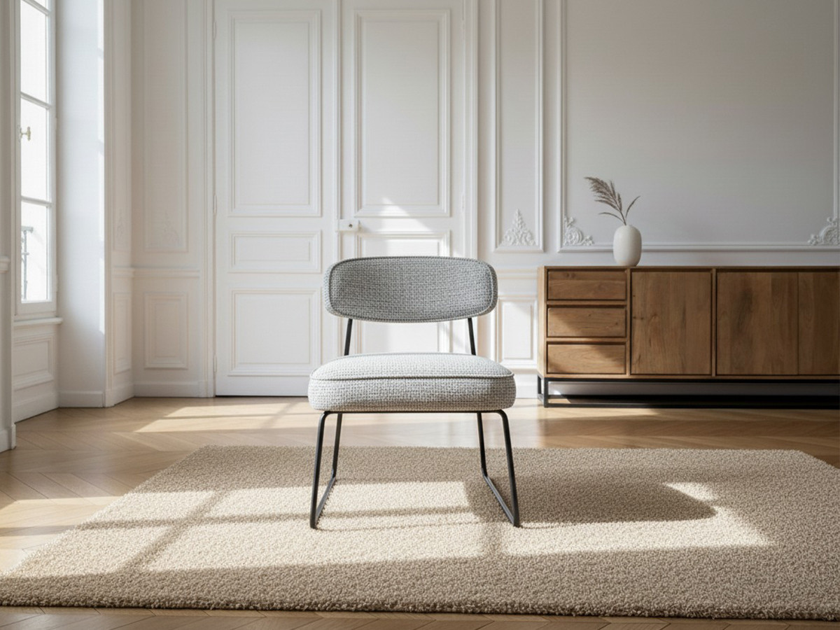 Lot de 2 fauteuils MANON bouclette gris clair — vue 5