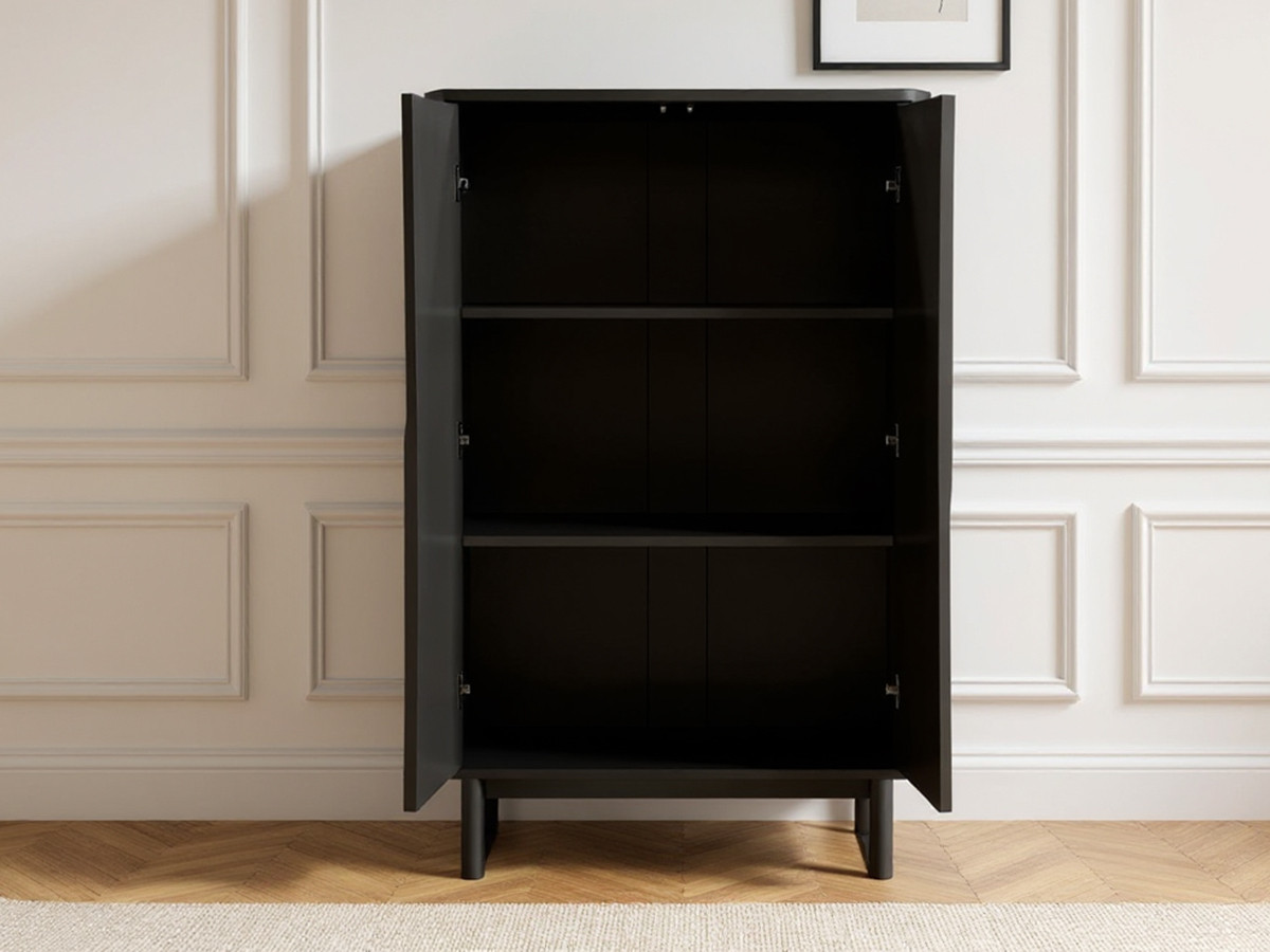 ESTEBAN 2-deurs hoog dressoir 80 cm geometrische vormen