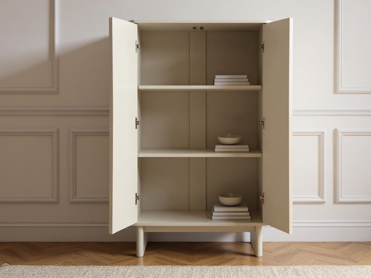 ESTEBAN 2-deurs hoog dressoir 80 cm geometrische vormen