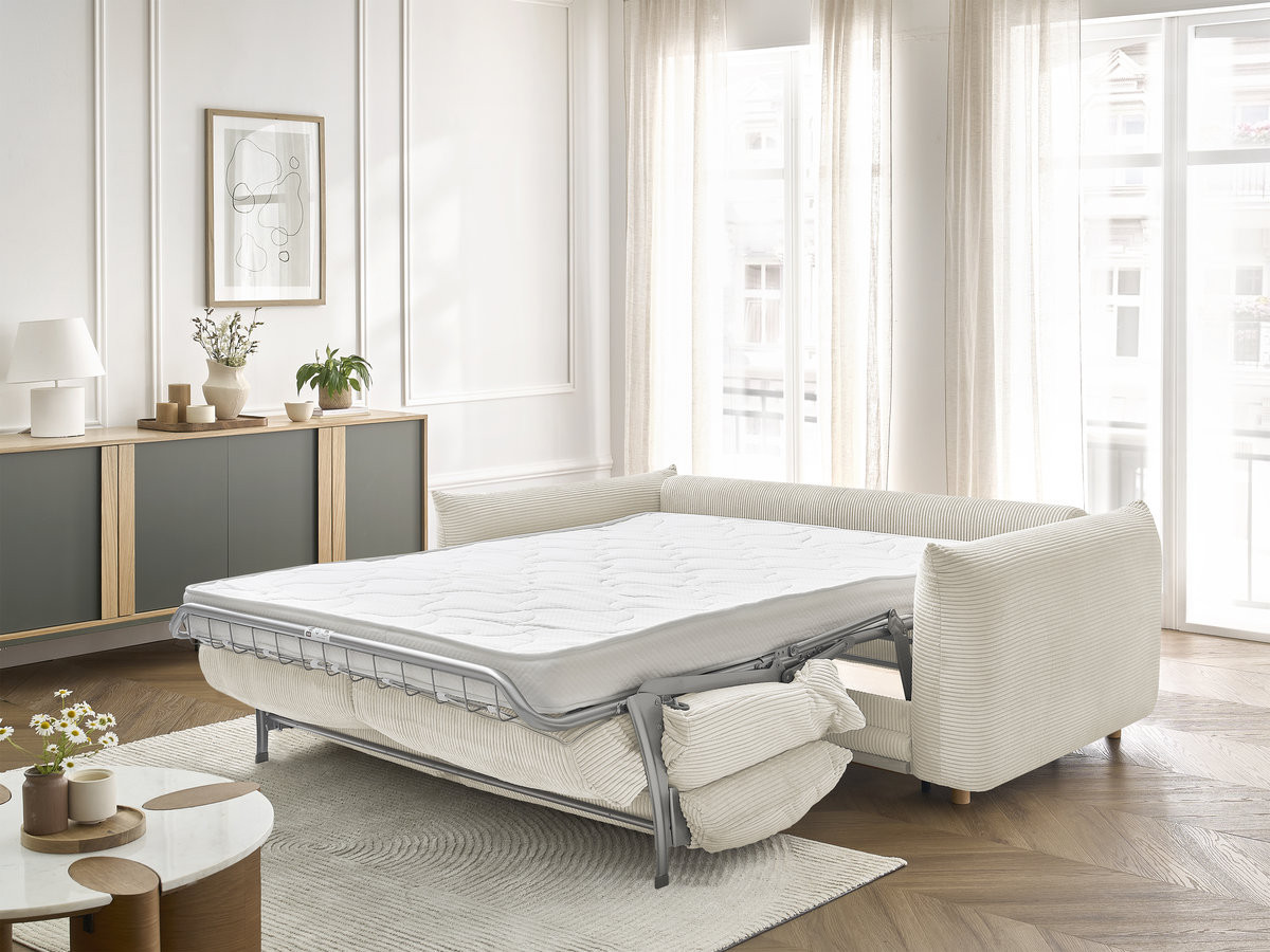ERNEST 3-zits rechte slaapbank in corduroy stof