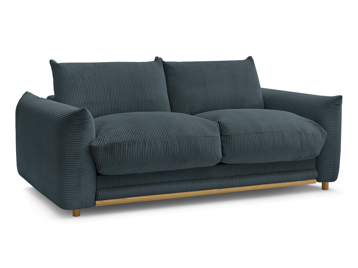 ernest 3-zits rechte slaapbank in corduroy stof gekleurd donkerblauw