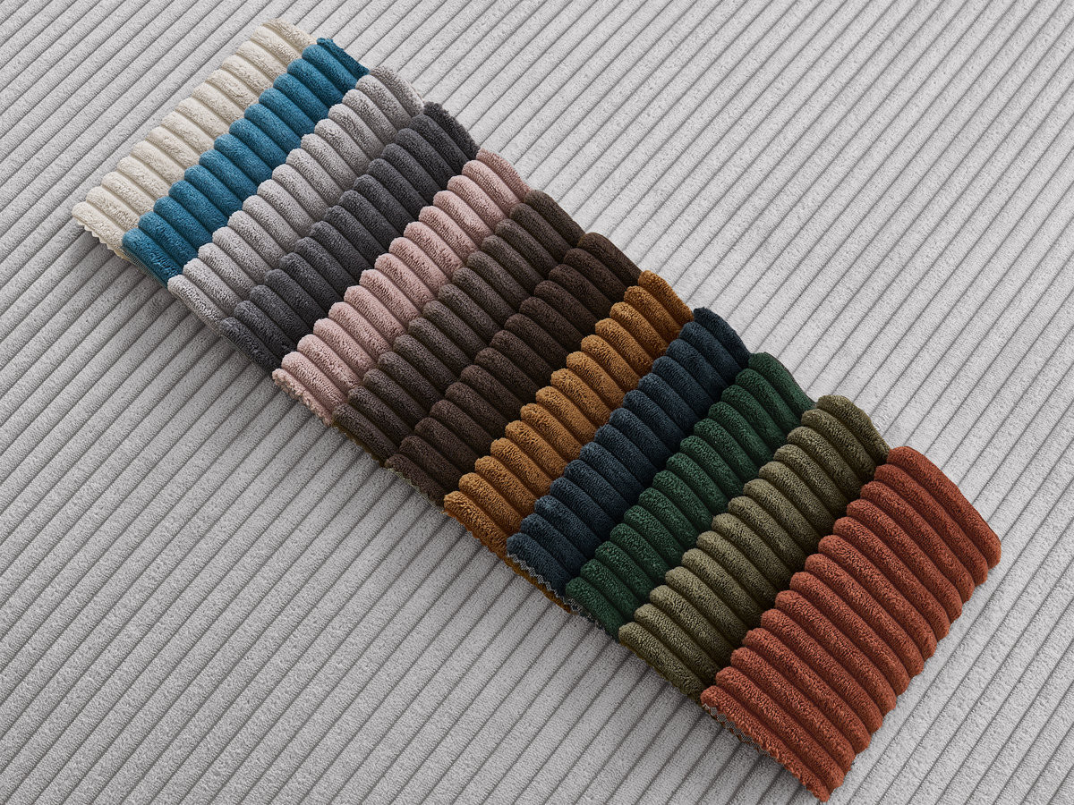 Canapé droit convertible 3 places ERNEST velours côtelé gris clair — vue 4