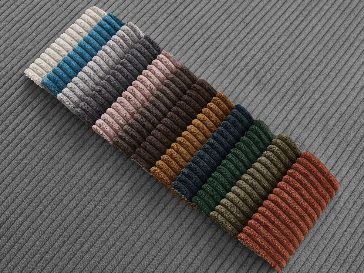 Canapé droit convertible 3 places ERNEST velours côtelé gris foncé — vue 4