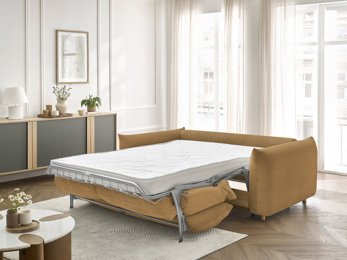 ERNEST 3-zits rechte slaapbank in corduroy stof