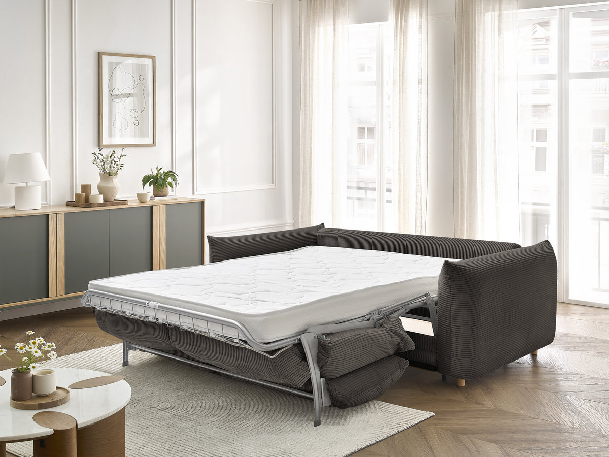 ERNEST 3-zits rechte slaapbank in corduroy stof