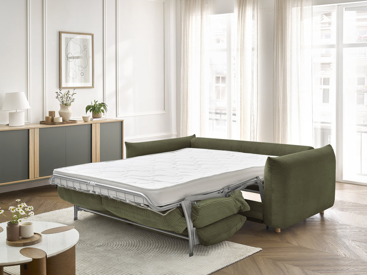 ERNEST 3-zits rechte slaapbank in corduroy stof
