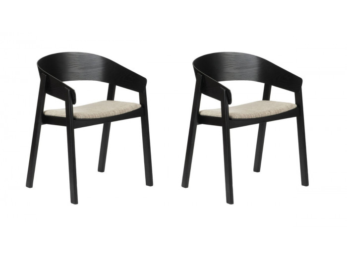 Lot de 2 chaises de table RANI avec accoudoir
