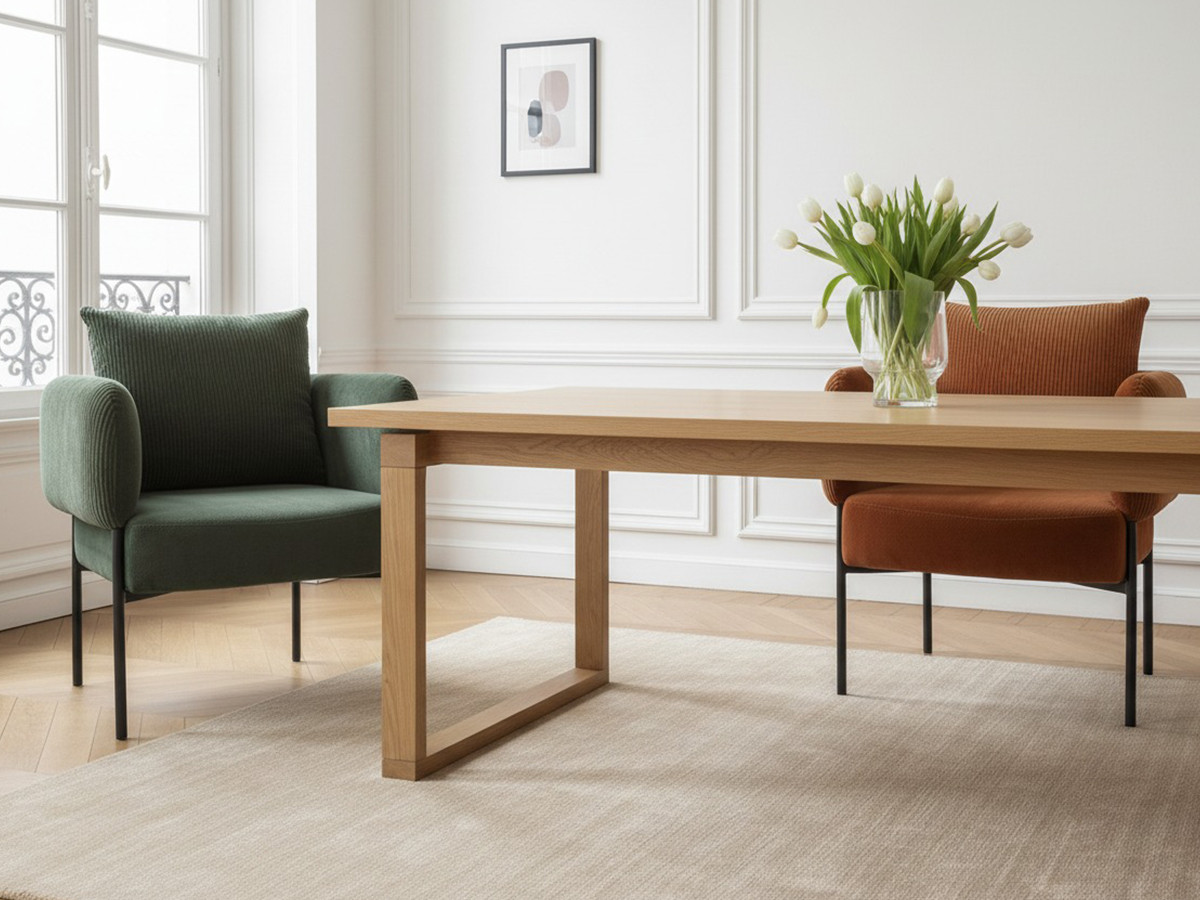 Table à manger 220 cm MARIN couleur chêne