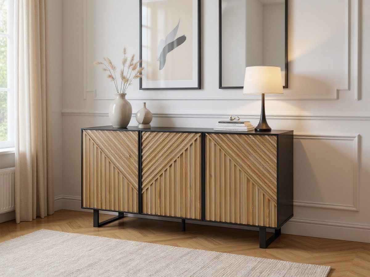 ALAIA 3-deurs dressoir 151 cm eiken effect