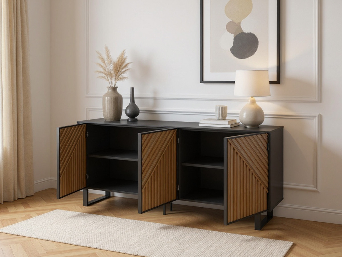 ALAIA 3-deurs dressoir 151 cm eiken effect