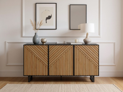 Buffet 3 portes 151 cm ALAIA effet chêne