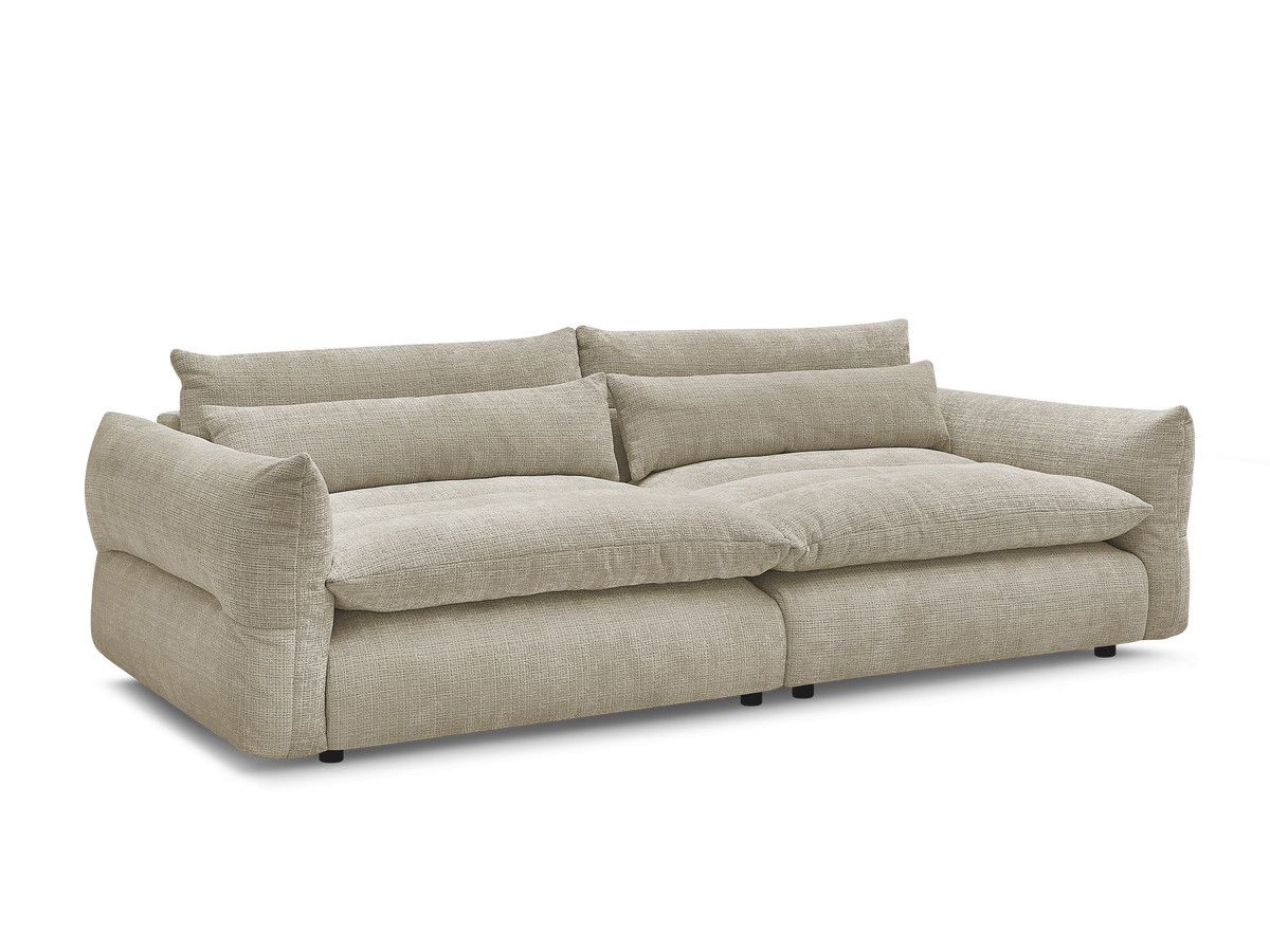 neil vaste 3-zits rechte bank in structuurstof gekleurd beige