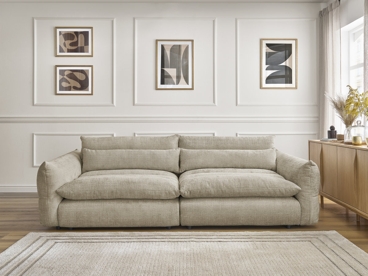 Canapé droit 3 places NEIL texturé beige — vue 5