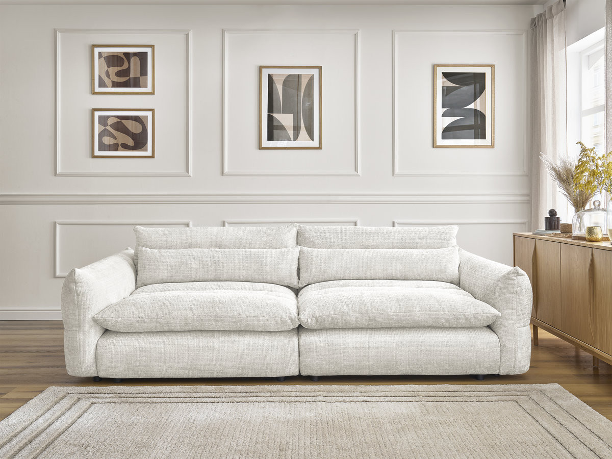 Canapé droit 3 places NEIL texturé blanc — vue 5