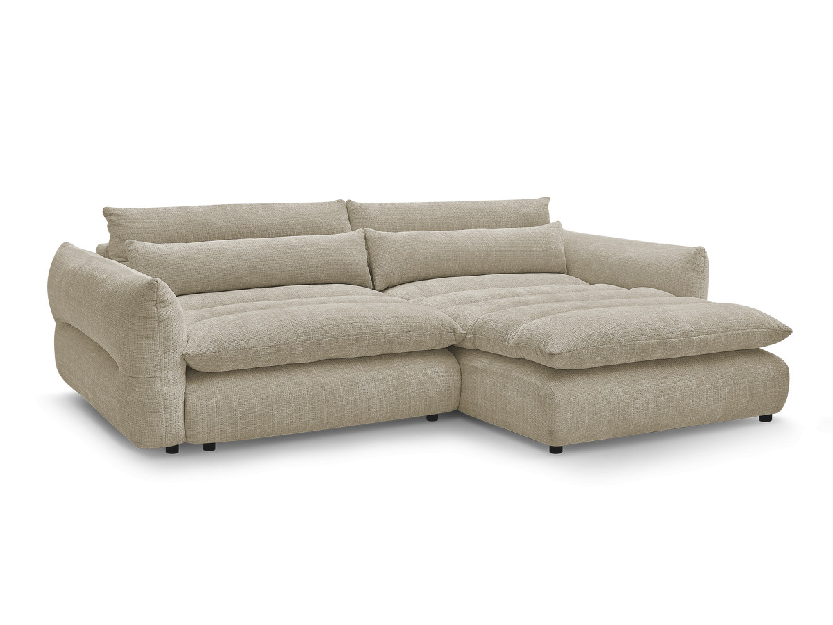 neil vaste hoekbank in structuurstof gekleurd beige