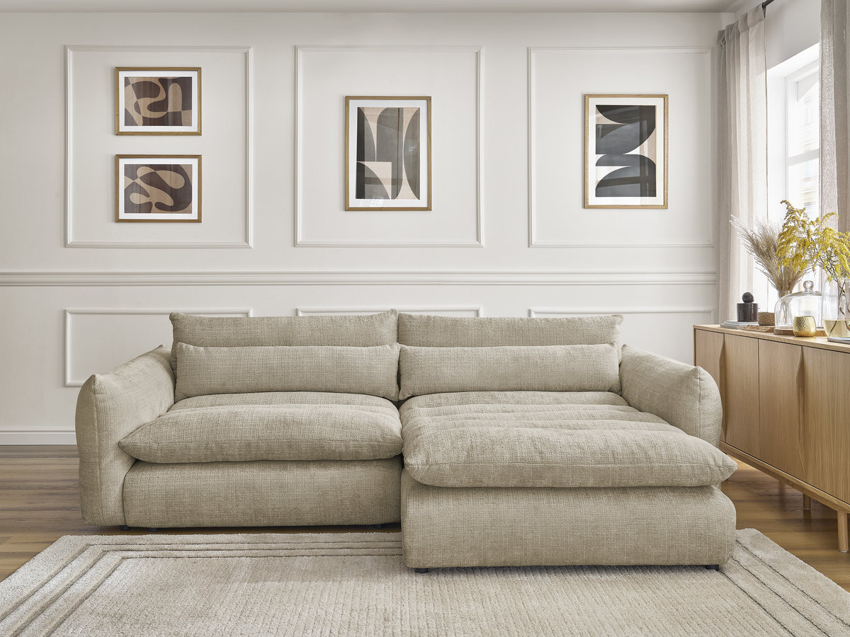 Canapé d'angle NEIL texturé beige — vue 5