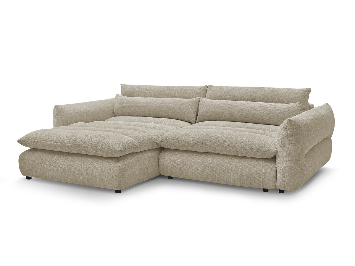 neil vaste hoekbank in structuurstof gekleurd beige