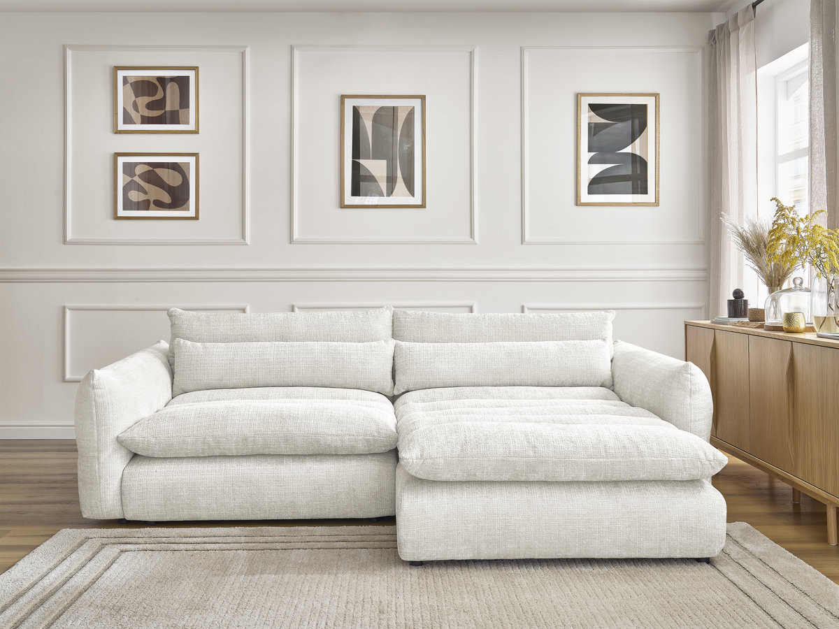 Canapé d'angle NEIL texturé blanc — vue 5