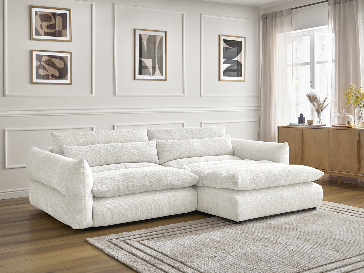Canapé d'angle NEIL texturé blanc — vue 6
