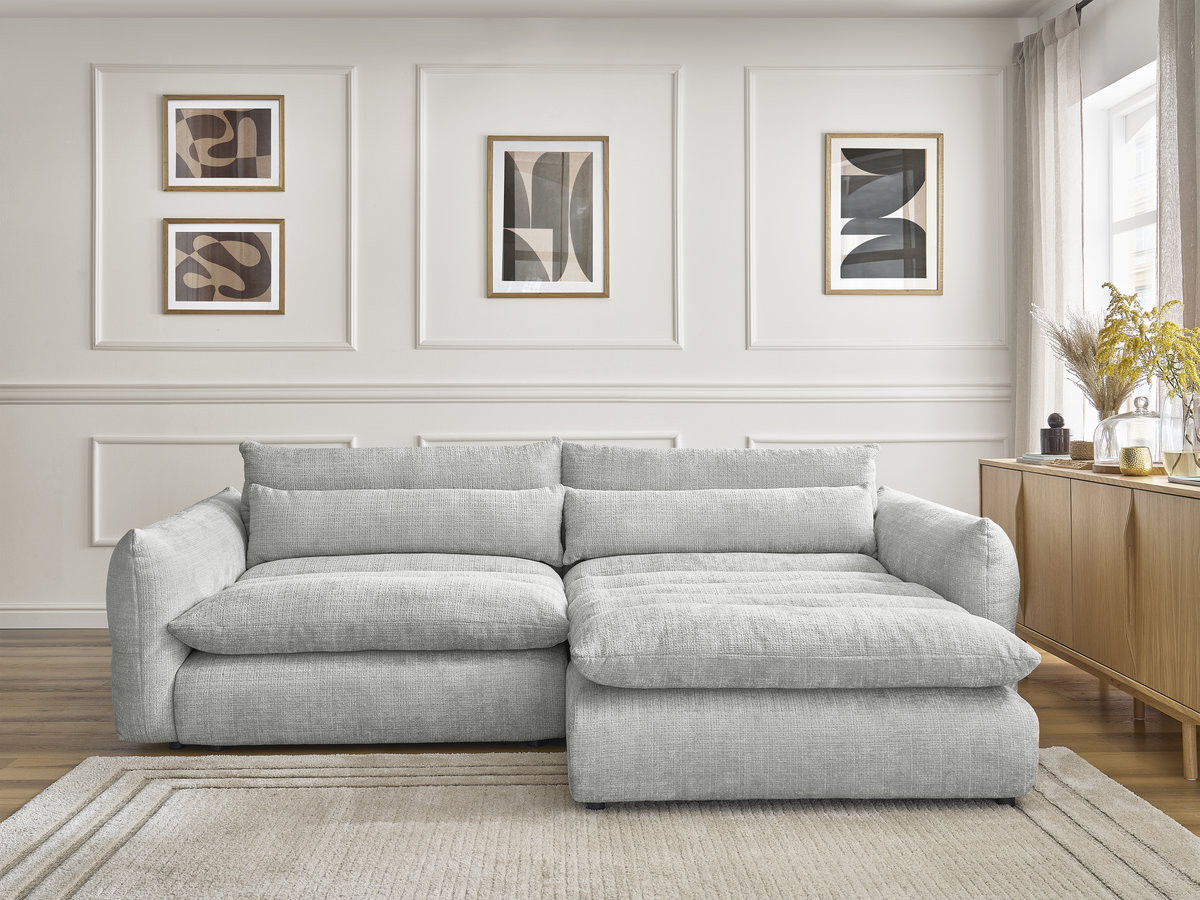 Canapé d'angle NEIL texturé gris clair — vue 5