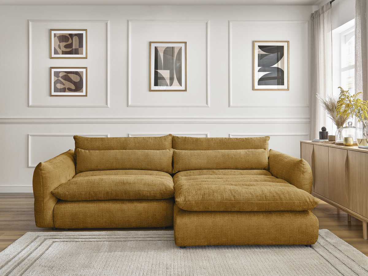 Canapé d'angle NEIL texturé jaune — vue 5