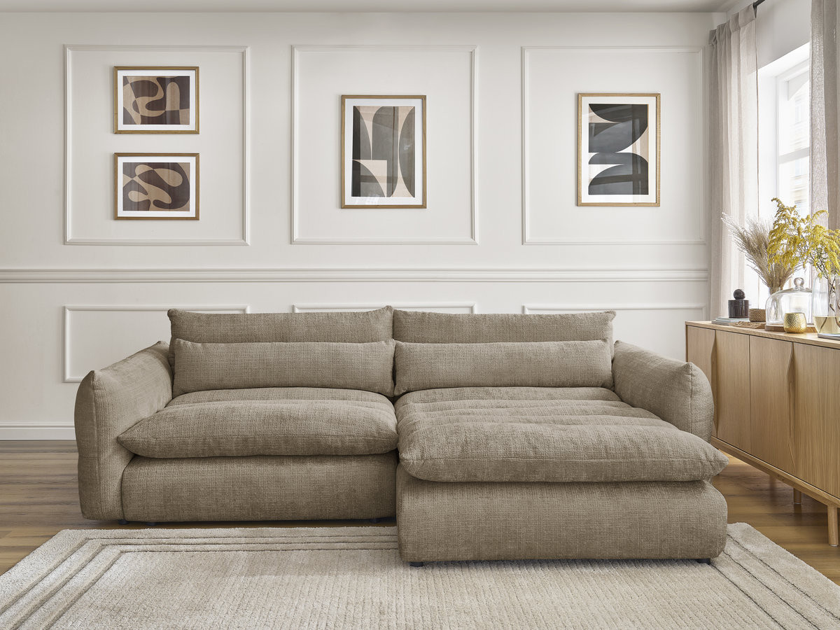 Canapé d'angle NEIL texturé taupe — vue 5