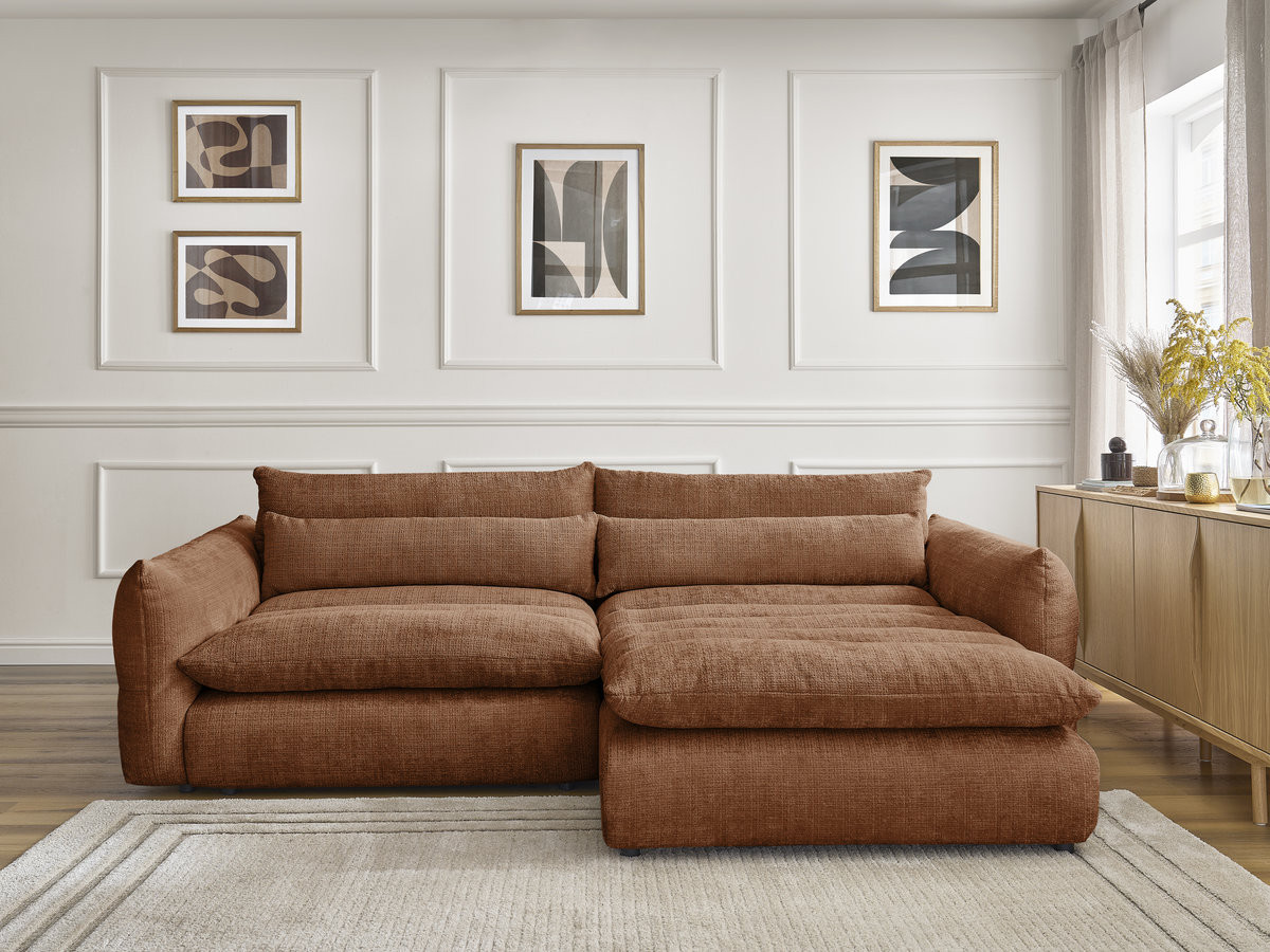 Canapé d'angle NEIL texturé orange — vue 5