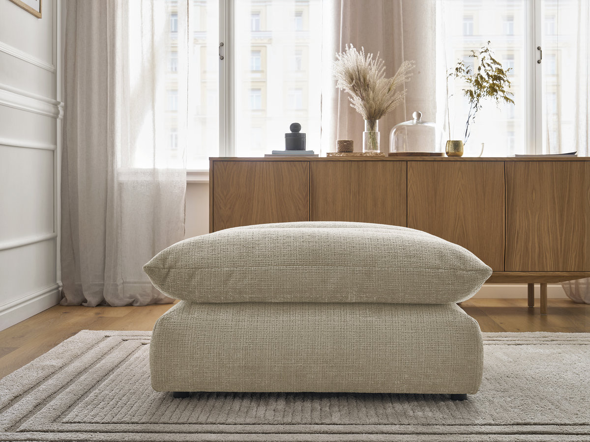 Pouf NEIL texturé beige — vue 5