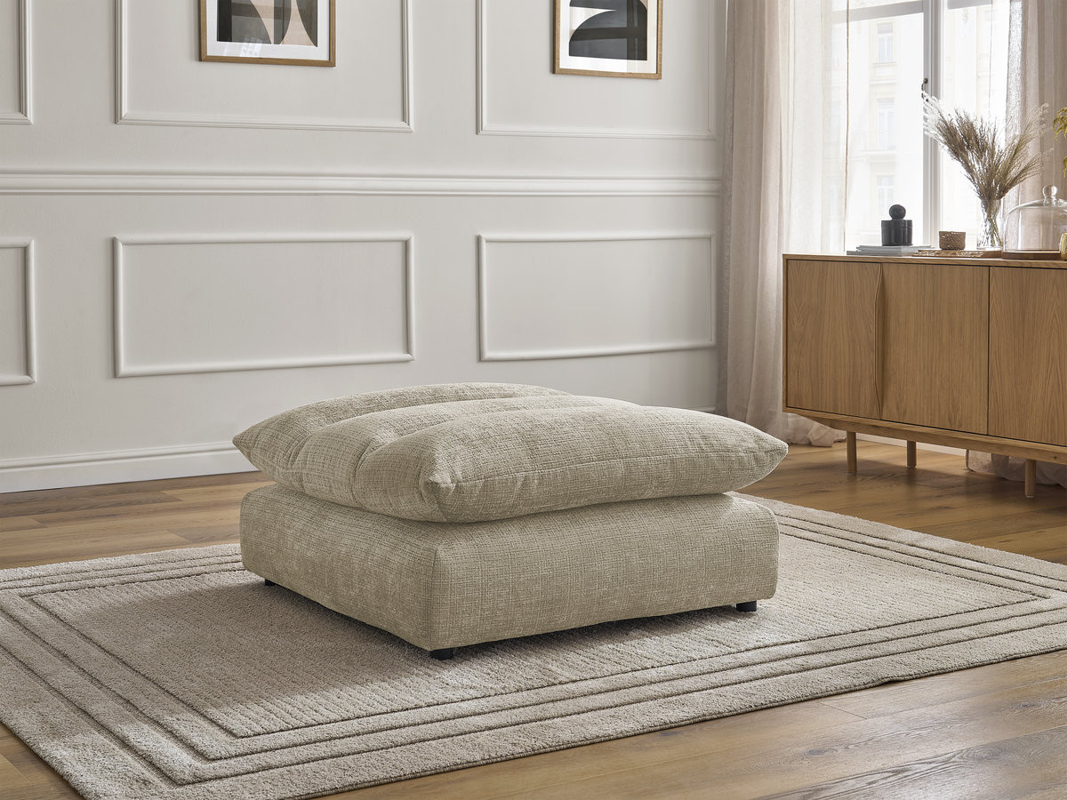 Pouf NEIL texturé beige — vue 6