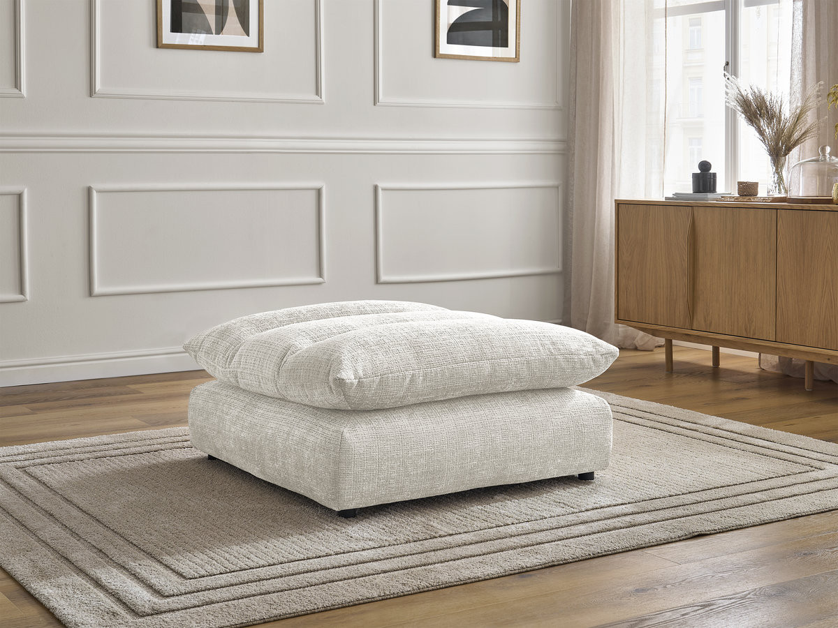 Pouf NEIL texturé blanc — vue 6