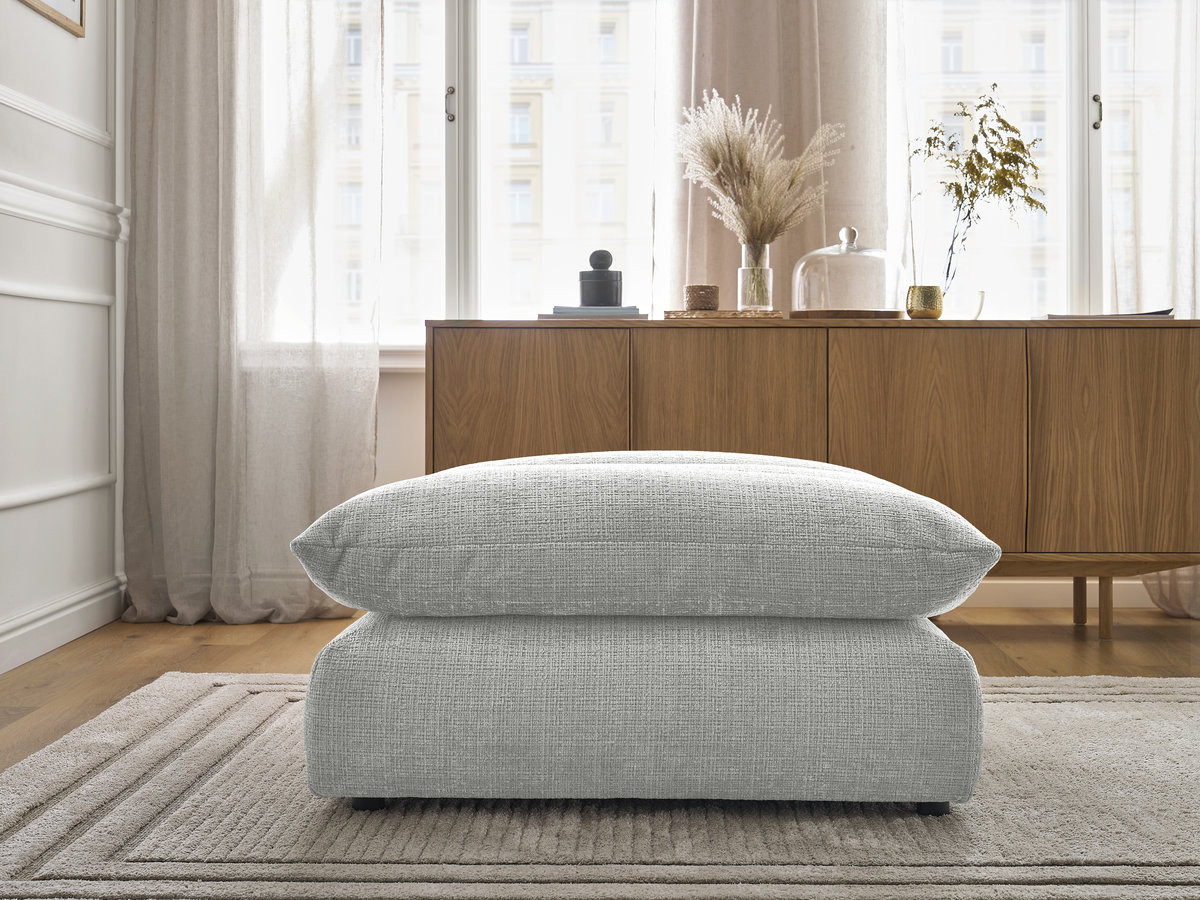 Pouf NEIL texturé gris clair — vue 5