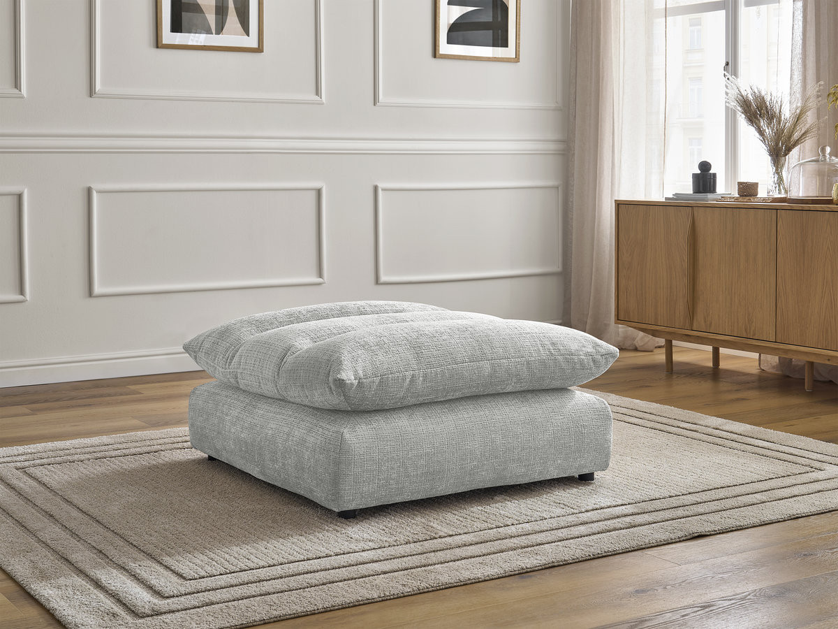 Pouf NEIL texturé gris clair — vue 6