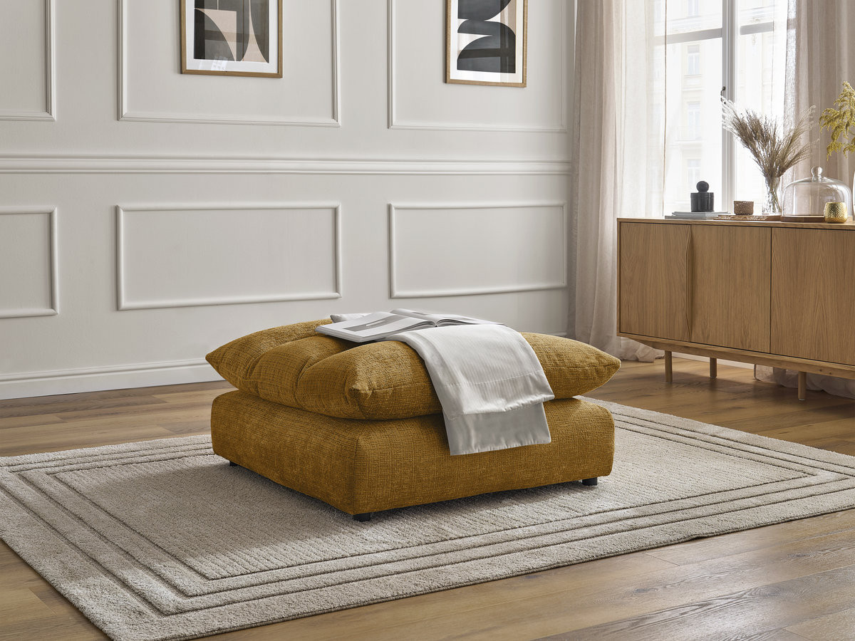 Pouf NEIL texturé jaune