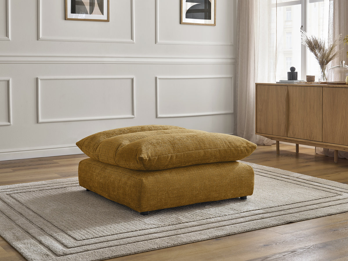 Pouf NEIL texturé jaune — vue 6