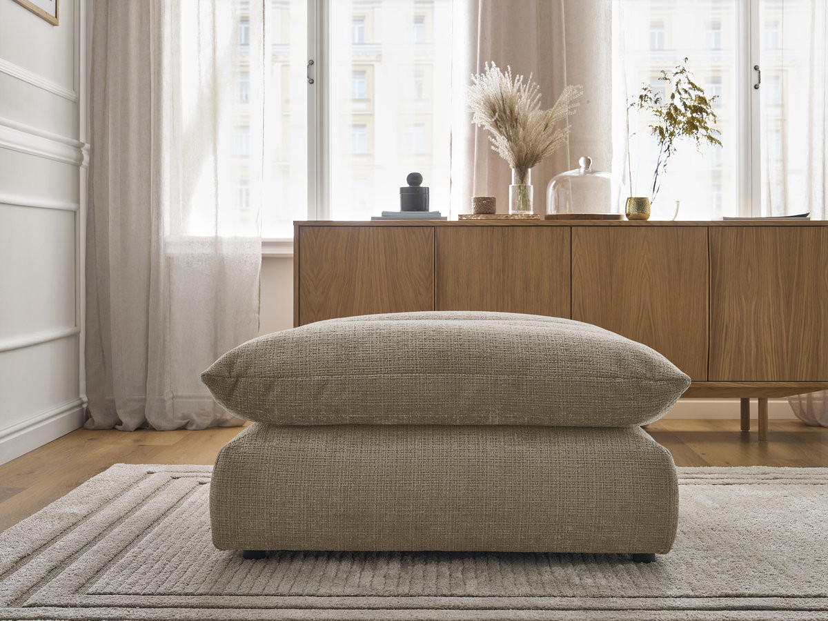 Pouf NEIL texturé taupe — vue 5