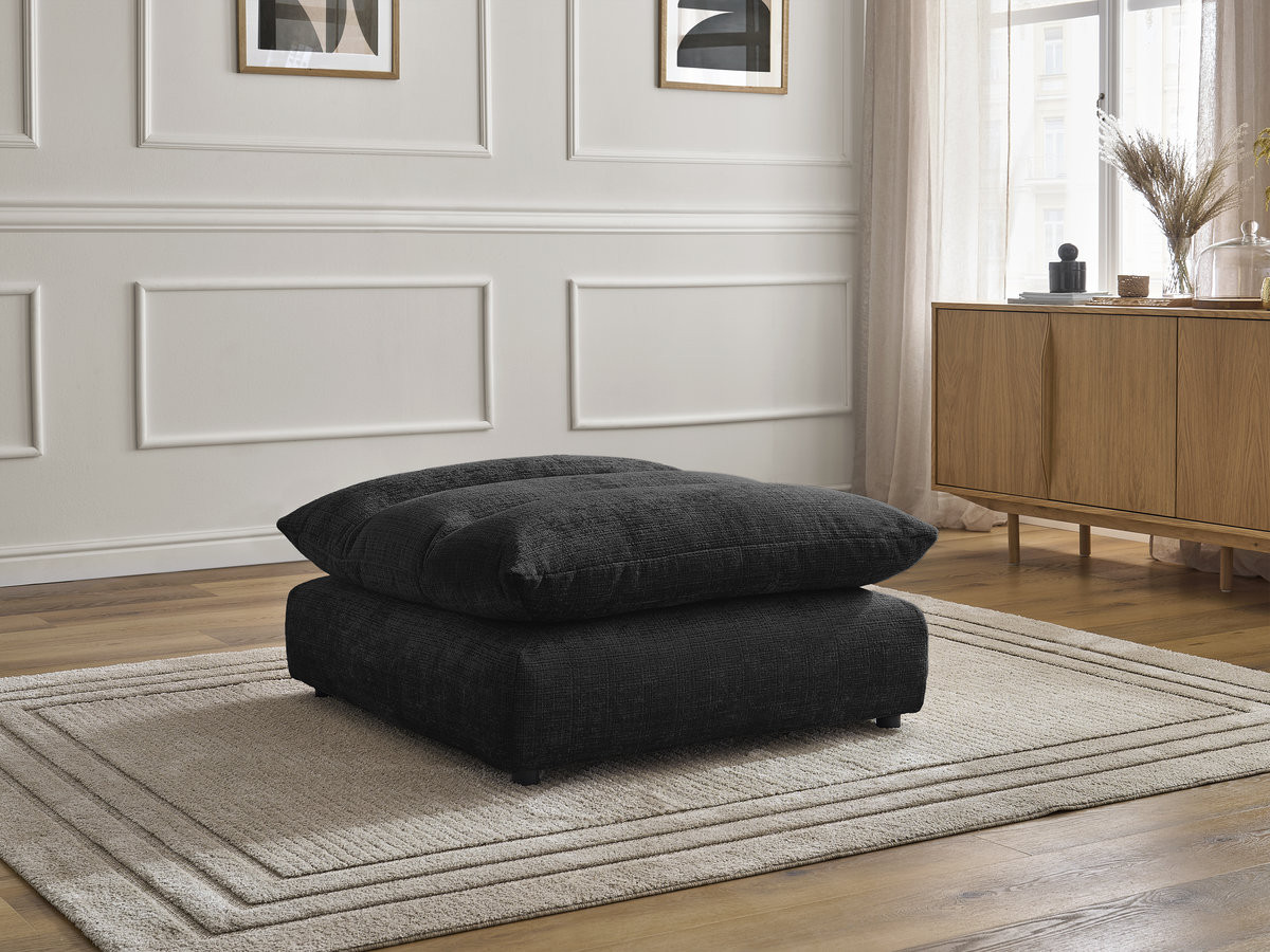 Pouf NEIL texturé noir — vue 6