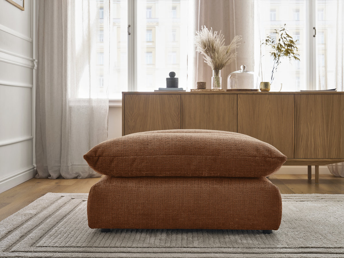 Pouf NEIL texturé orange — vue 5