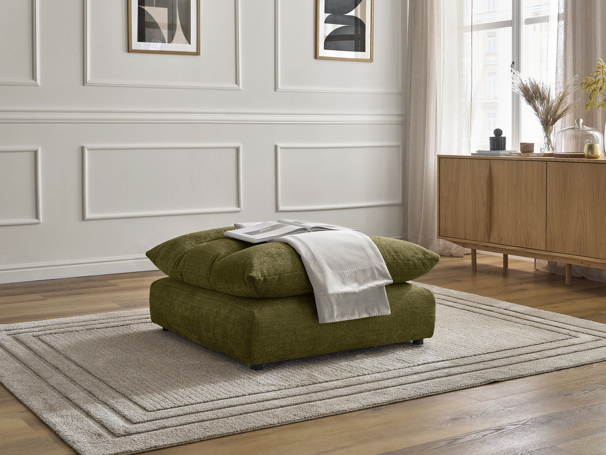 Pouf NEIL texturé vert