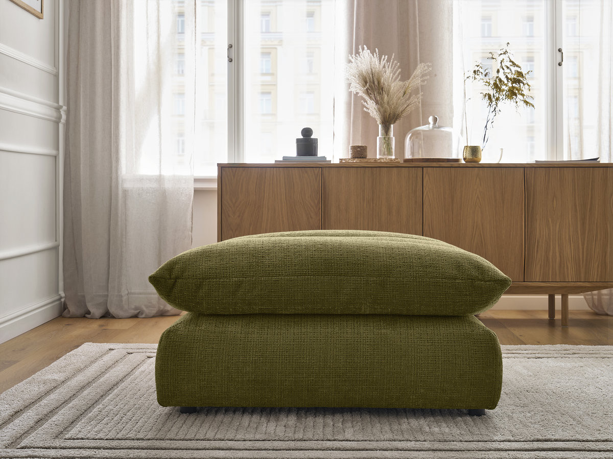Pouf NEIL texturé vert — vue 5