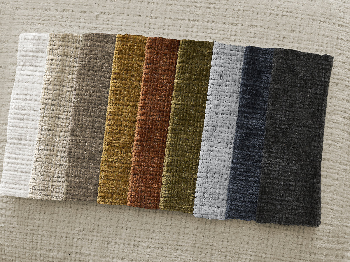 Canapé d'angle NEIL texturé avec pouf beige — vue 4