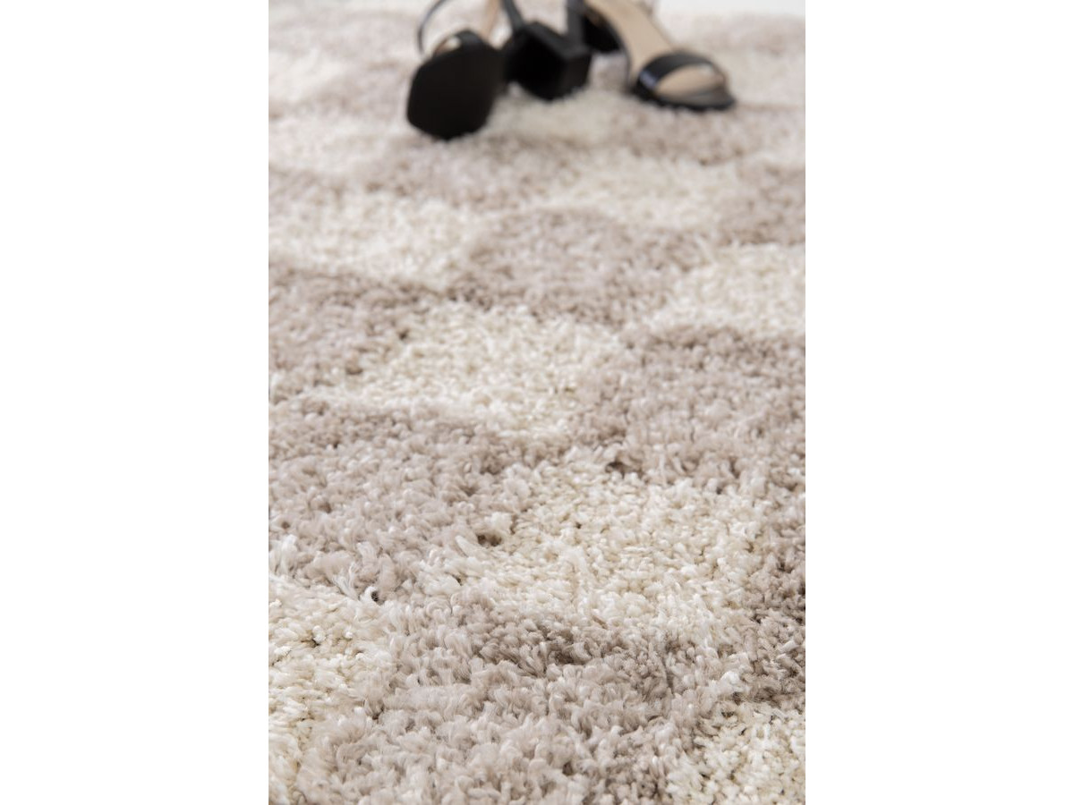 Tapis poils longs DAMIAN motifs damier — vue 5