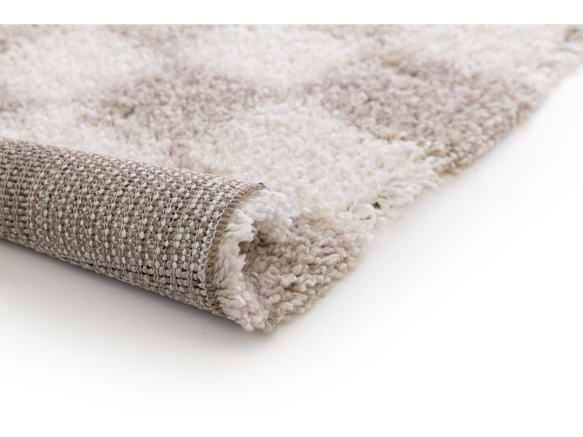 DAMIAN langpolig vloerkleed met schaakbordpatroon