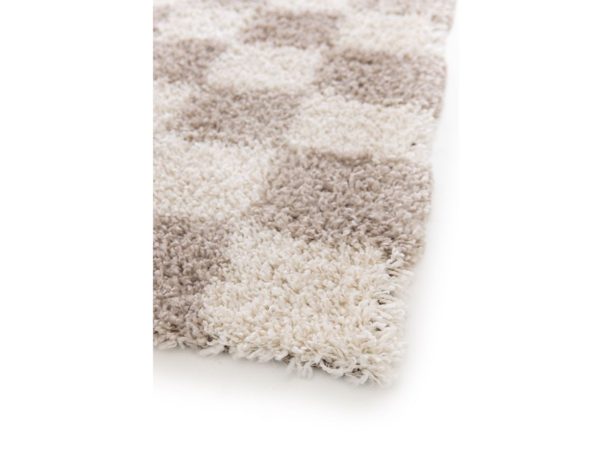 Tapis poils longs DAMIAN motifs damier