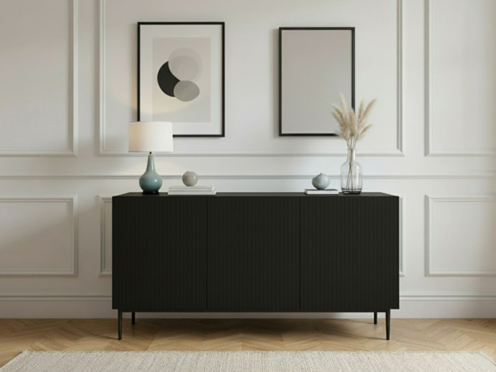 Buffet 3 portes 150 cm KASHA Pieds noir