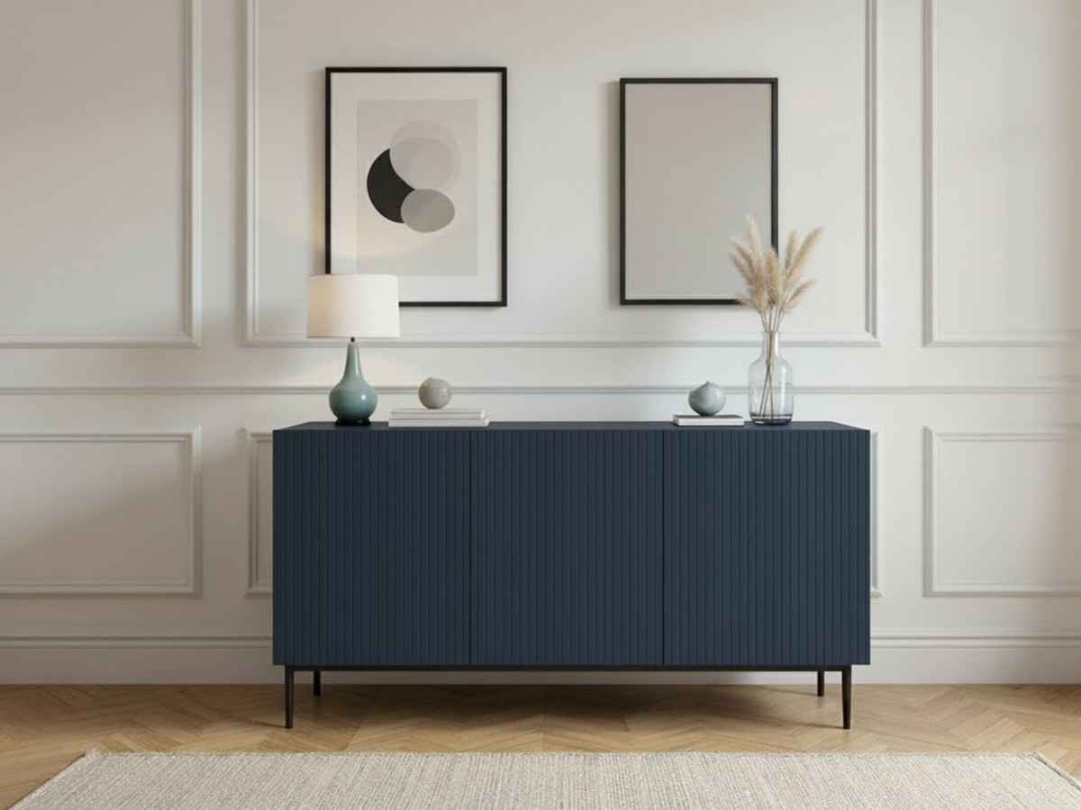 KASHA 3-deurs dressoir 150 cm Zwarte poten