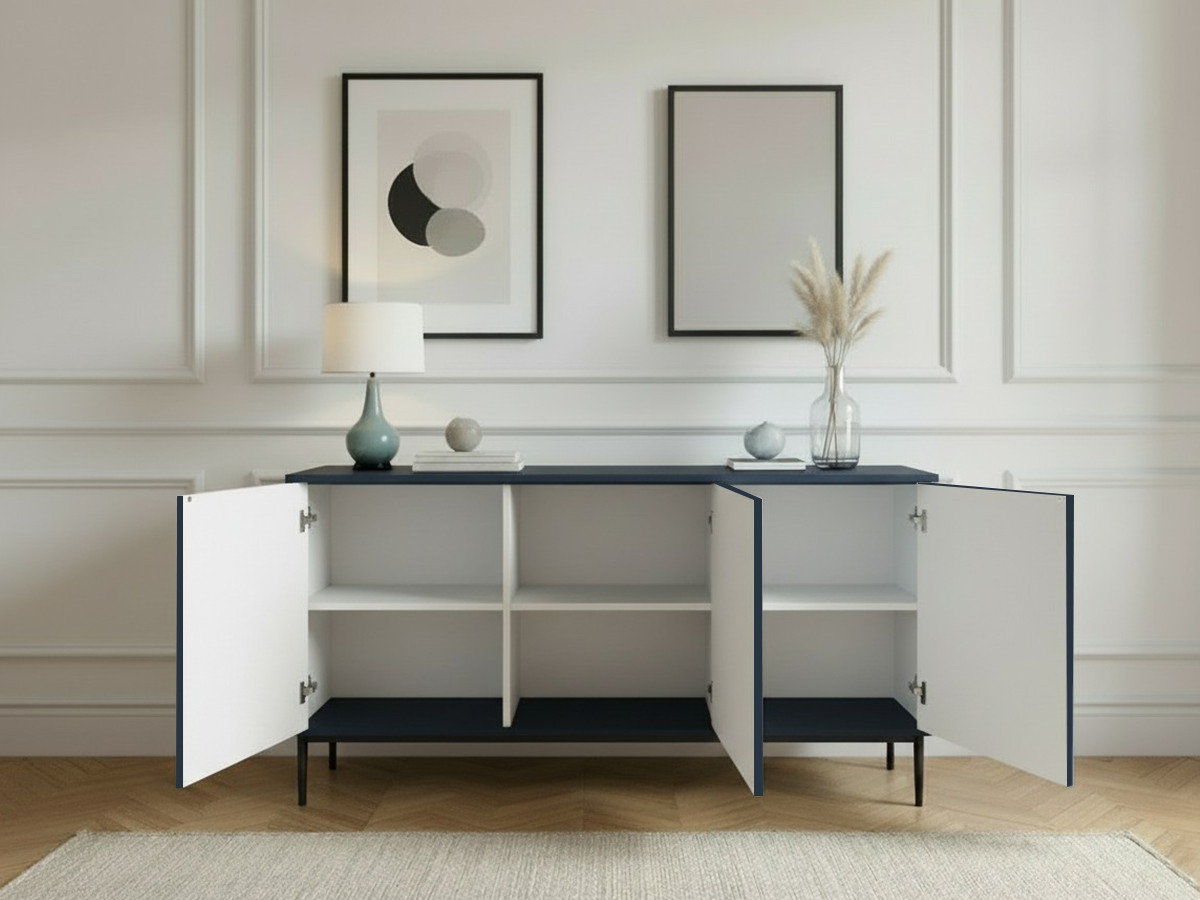 KASHA 3-deurs dressoir 150 cm Zwarte poten